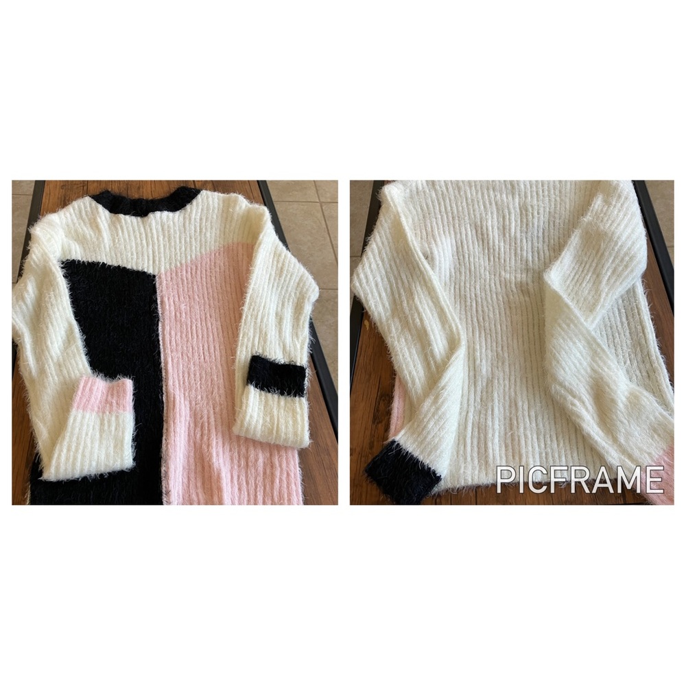 Soft fuzzy tricolor sweater - Picture 3 of 3